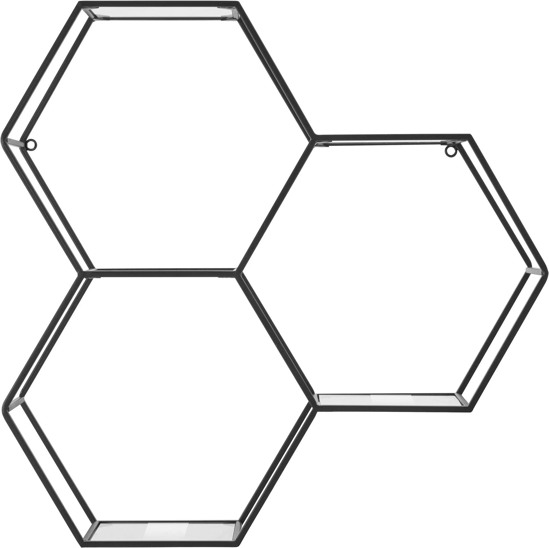 Leonique декоративен рафт за стена »Hexagon« състоящ се от три ...